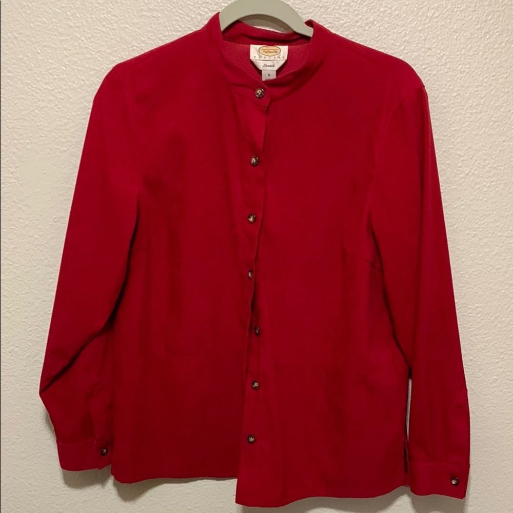 Talbots Red Button Down Shirt with Relaxed Fit